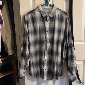 Gray/white Calvin Klein flannel pattern shirt